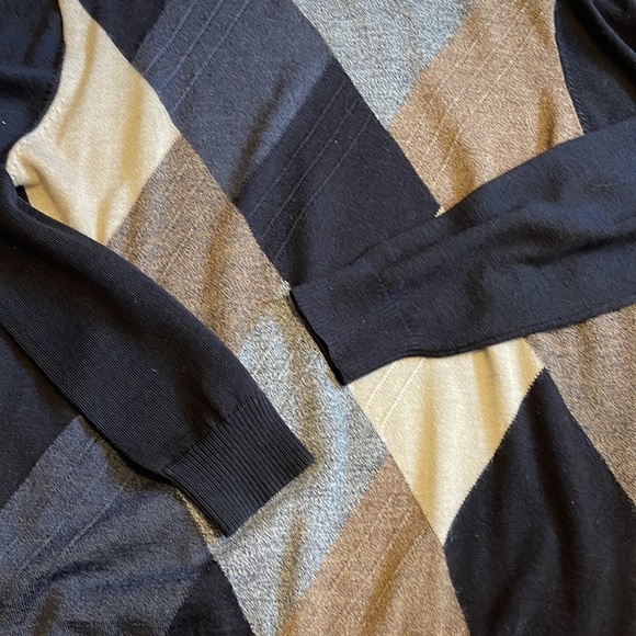 PRONTO-UOMO 80% Acrylic 20% Wool Color Block Front Crew Neck Sweater Size M - Picture 8 of 8